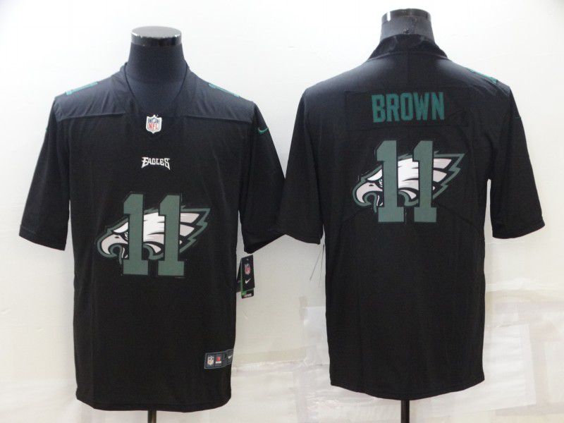 Men Philadelphia Eagles #11 Brown Black 2022 Nike Shadow version NFL Jersey